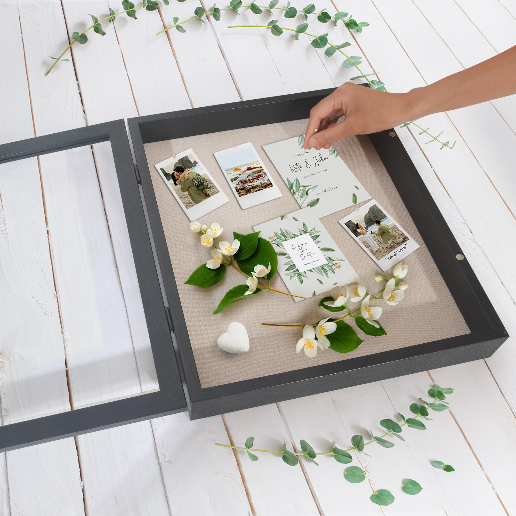 Americanflat Front Opening 11x14 Shadow Box Frame with Shatter-Resistant Glass - Silhouette Collection - Shadow Box Display Case